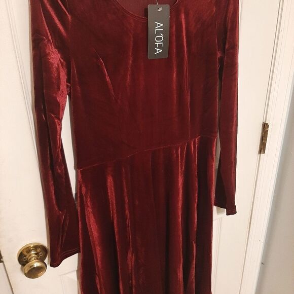 RED VELVET (this is indeed dark red) Party  Office Party Long Sle… - Picture 1 of 6